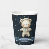 Verjaardag Teddy Bear Astronaut Party Cups Papieren Bekers (Achterkant)