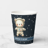 Verjaardag Teddy Bear Astronaut Party Cups Papieren Bekers (Voorkant)