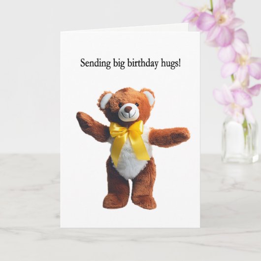 Verjaardag Teddy Bear Knuffels Kaart (Orchidee)