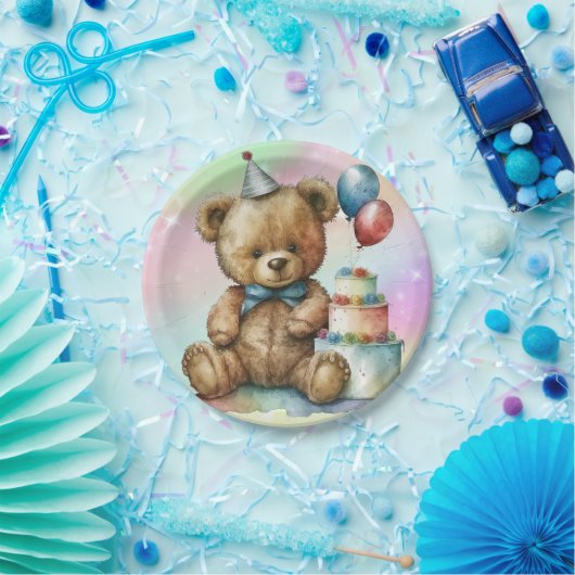 Verjaardag Teddy Bear Papieren Bordje (Feest)