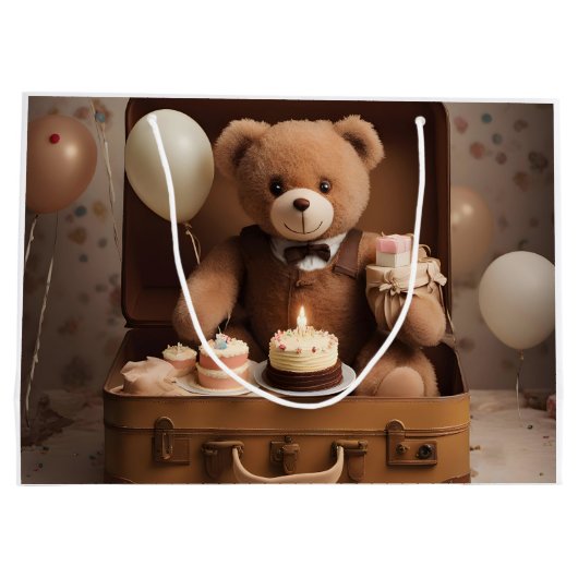 Verjaardag teddybeer groot cadeauzakje (Achterkant)