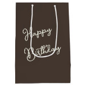 Verjaardag Teddybeer met een wildflower boeket Medium Cadeauzakje (Achterkant)