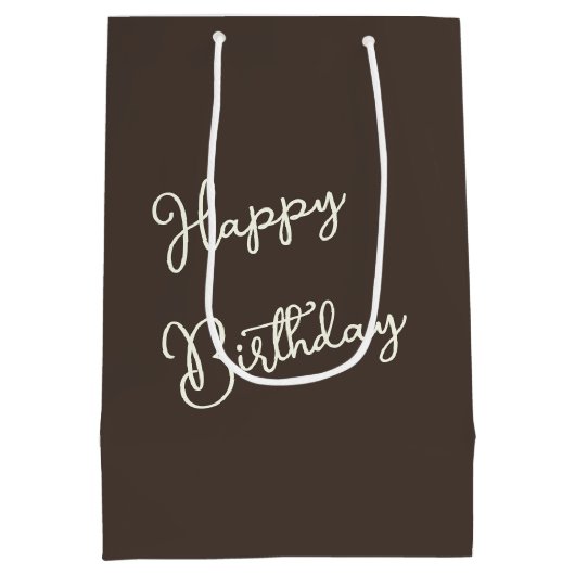 Verjaardag Teddybeer met een wildflower boeket Medium Cadeauzakje (Achterkant)