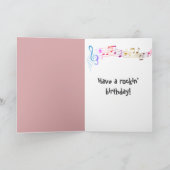 Verjaardag Teddybeer met hoofdtelefoon Kaart (Binnen)