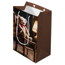 Verjaardag Teddybeer op een stoel Medium Cadeauzakje