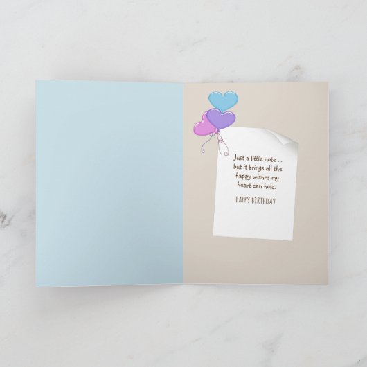 Verjaardag teddybeer op strand kaart (Binnen)