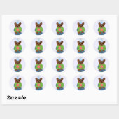 Verjaardag Teddybeer Ronde Sticker (Vel)
