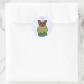 Verjaardag Teddybeer Ronde Sticker (Tas)