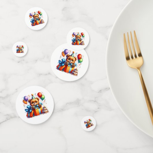 Verjaardag Teddybeer Tafelconfetti Confetti (Groep)