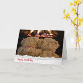 verjaardag teddyberen bij open haard kaart (Gele Bloem)