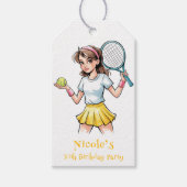 Verjaardag Tennis Ace Girl Celebration Dank u Cadeaulabel (Voorkant)