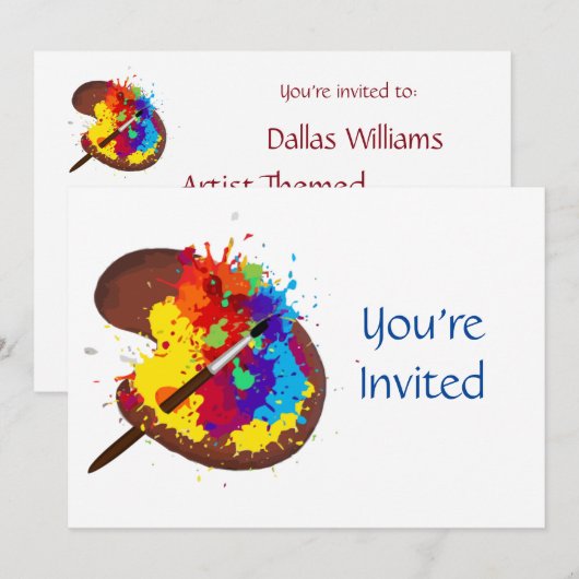 Verjaardag Thema Kunstenaar Schilderen Kaart (Voorkant / Achterkant)