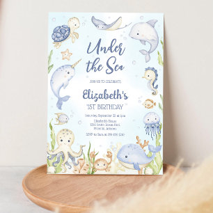 Verjaardag Thema Onder de Zee Zee Dieren Kaart