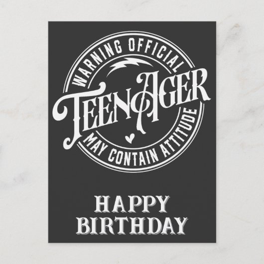 Verjaardag tiener feestdagenkaart (Voorkant)