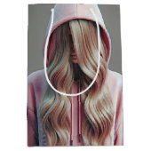 Verjaardag Tiener Meisje Verbergen Achter Haar Medium Cadeauzakje (Voorkant)