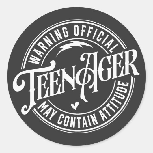 Verjaardag tiener ronde sticker (Voorkant)
