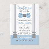Verjaardag Tijd Capsule Kaart, Lichtblauw, Grijs Informatiekaartje (Voorkant)