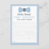 Verjaardag Tijd Capsule Kaart, Lichtblauw, Grijs Informatiekaartje (Achterkant)