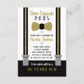 Verjaardag tijd Capsule Kaart, zwart, Faux Gold Informatiekaartje (Voorkant)