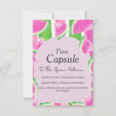 Verjaardag Tijd Capsule Roze Watermeloen Teken Kaart (Voorkant)