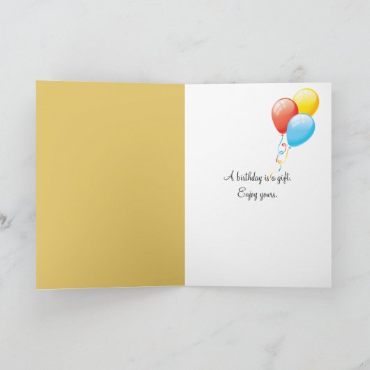 Verjaardag Tijger met een zonnebloem Kaart (Binnen)