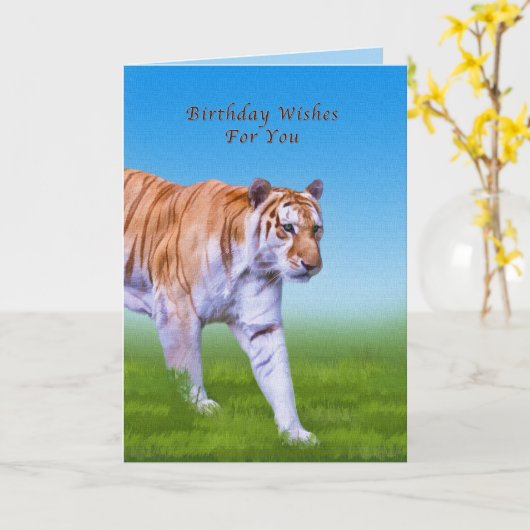 Verjaardag, tijgerwandeling kaart (Gele Bloem)