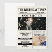 Verjaardag Times Sporteditie 1e verjaardagsfeestje Kaart (Voorkant / Achterkant)