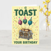 Verjaardag Toast - Leuke Viering Kaart (Gele Bloem)