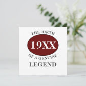 Verjaardag toevoegen Jaar Legende Rood Zwart Bold Kaart (Staand voorkant)