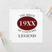 Verjaardag toevoegen Jaar Legende Rood Zwart Bold Kaart (Voorkant / Achterkant in situ)