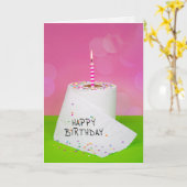 Verjaardag toiletpapier met kaars kaart (Gele Bloem)