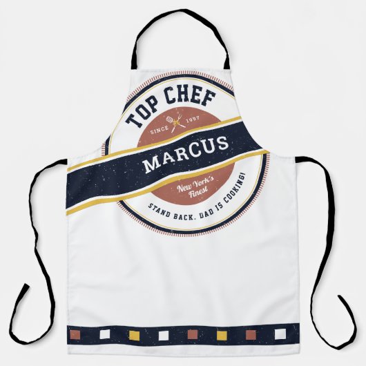 Verjaardag Top Chef Grillmaster Grappig Schort (Voorkant)