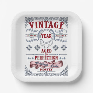 Verjaardag Tot Perfectie Klassieke Typo Papieren Bordje