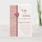 Verjaardag tot vrouw... Waarom hou ik van je? Kaar Kaart (Voorkant)