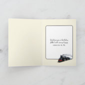 Verjaardag  trein op een berg schraag kaart (Binnen)