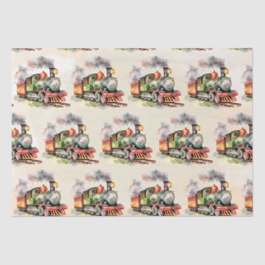 Verjaardag treinmotor tissuepapier (Voorkant)