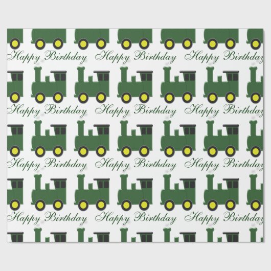 Verjaardag treinontwerp cadeaupapier (Vlak)