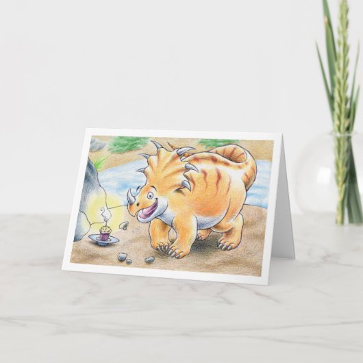 Verjaardag Triceratops Kaart (Voorkant)