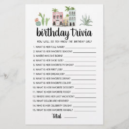 Verjaardag Trivia aanpasbaar spel