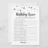 Verjaardag Trivia bewerkbaar spel Kaart (Voorkant)