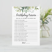 Verjaardag Trivia bewerkbaar spel Kaart (Staand voorkant)