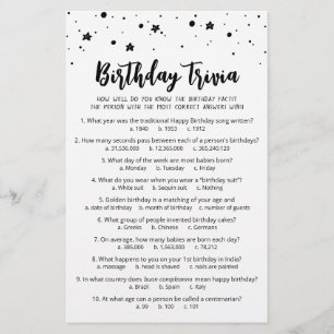 Verjaardag Trivia Spel met Antwoorden Verjaardagsf