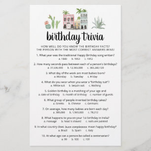 Verjaardag Trivia Spel met Antwoorden Verjaardagsf