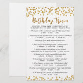 Verjaardag Trivia Spel met Antwoorden Verjaardagsf (Voorkant / Achterkant)