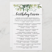 Verjaardag Trivia Spel met Antwoorden Verjaardagsf (Voorkant / Achterkant)