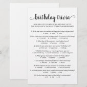 Verjaardag Trivia Spel met Antwoorden Verjaardagsf (Voorkant / Achterkant)