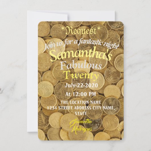 Verjaardag Tropisch Geld Uitnodiging (Voorkant)