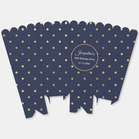 Verjaardag Trouwen Blauwe Polka Dots Chic Favoriet Bedankdoosjes (Ongevouwen)