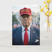 Verjaardag Trump met een rood MAGA-Pet Kaart (Gele Bloem)