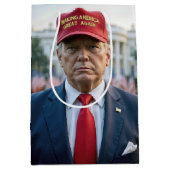 Verjaardag Trump met het rode MAGA-Pet Medium Cadeauzakje (Voorkant)